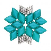 Cymbal Bead Substitute - Metal bead for Gemduo 8x5 mm Plaka Ant Silver Tone x1