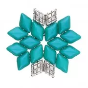 Cymbal Bead Substitute - Metal bead for Gemduo 8x5 mm Plaka Ant Silver Tone x1