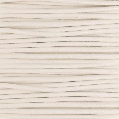Cotton waxed cord 2mm White x5m