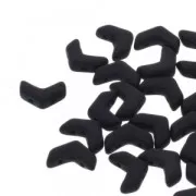 Chevron Glass Beads 10x4 mm Jet Mat x30