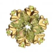 Cymbal Side Bead - Metal bead for Gemduo 8x4 mm Mitakas Fine Gold plated x1