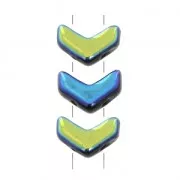 Chevron Glass Beads 10x4 mm Jet AB Full x30