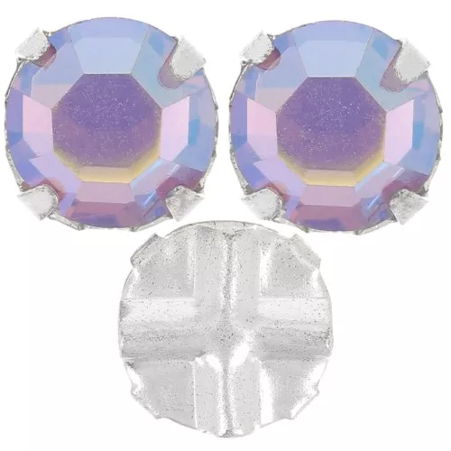 Sew-on rhinestones 6mm Light Amethyst AB x5