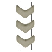 Chevron Glass Beads 10x4 mm Beige Metallic Mat x30
