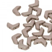 Chevron Glass Beads 10x4 mm Beige Metallic Mat x30
