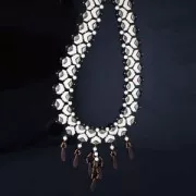 Chevron Glass Beads 10x4 mm Beige Metallic Mat x30