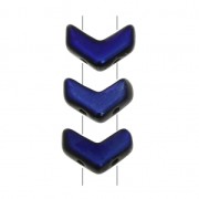 Chevron Glass Beads 10x4 mm Jet Azuro x30|raw }}