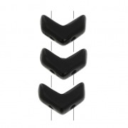 Chevron Glass Beads 10x4 mm Jet x30|raw }}