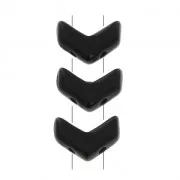Chevron Glass Beads 10x4 mm Jet x30