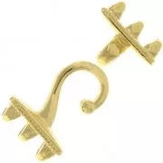 Cymbal Bead Endings - Clasp for Superduo 24x12 mm Mesaria III Fine Gold plated x1