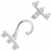 Cymbal Bead Endings - Clasp for Superduo 24x12mm Mesaria III Silver Tone x1|raw }}