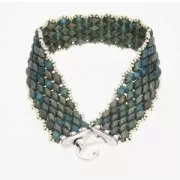 Cymbal Bead Endings - Clasp for Superduo 24x12mm Mesaria III Silver Tone x1