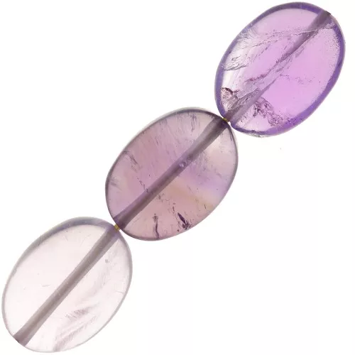 Beads Amethyste flat Olive bead 14x10 mm x5