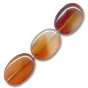 Beads dyed Cornelian flat Olive bead 14x10 mm x5|raw }}