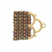 Cymbal - Terminator for Miyuki 8/0 seed beads weaving 19 mm Lakos III Fine Gold plated x1