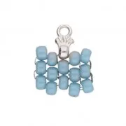 Cymbal Bead Endings - For Miyuki seed bead 8/0 4x7mm Pilos Ant Silver Tone x1