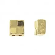 Cymbal Bead Substitute - Metal bead for Tila 5x5x2.4 mm Voutakos Fine Gold plated x1