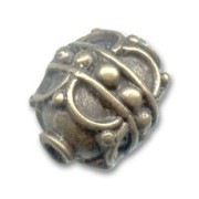 Metal decorated olive 15x12mm bronze tone  x1