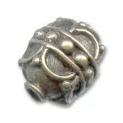 Metal decorated olive 15x12mm bronze tone  x1