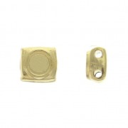 Cymbal Bead Substitute - Metal bead for Tila 5x5x2.4 mm Peponas Fine Gold plated x1|raw }}