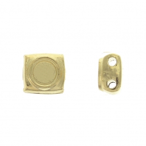 Cymbal Bead Substitute - Metal bead for Tila 5x5x2.4 mm Peponas Fine Gold plated x1