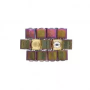 Cymbal Bead Substitute - Metal bead for Tila 5x5x2.4 mm Peponas Fine Gold plated x1