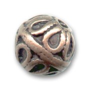 Metal bead 10mm old copper tone x1