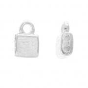 Cymbal Bead Endings - Terminator for Tila Beads 7x5 mm Piper Ant Silver Tone x1