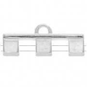 Cymbal Beads - Terminator for Tila Beads 25x10 mm Piperi III Ant Silver Tone x1