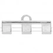 Cymbal Beads - Terminator for Tila Beads 25x10 mm Piperi III Ant Silver Tone x1