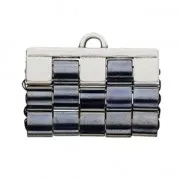 Cymbal Beads - Terminator for Tila Beads 25x10 mm Piperi III Ant Silver Tone x1