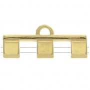 Cymbal Bead Endings - Terminator for Tila Beads 25x10 mm Piperi III Fine Gold plated x1