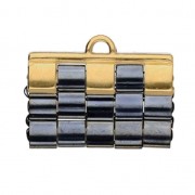 Cymbal Bead Endings - Terminator for Tila Beads 25x10 mm Piperi III Fine Gold plated x1