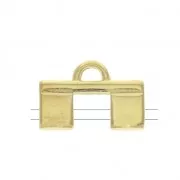 Cymbal Bead Endings - Terminator for Tila Beads 15x10 mm Piperi II Fine Gold plated x1