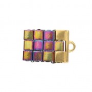 Cymbal Bead Endings - Terminator for Tila Beads 15x10 mm Piperi II Fine Gold plated x1