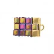 Cymbal Bead Endings - Terminator for Tila Beads 15x10 mm Piperi II Fine Gold plated x1