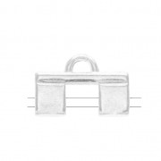 Cymbal Bead Endings - Terminator for Tila Beads 15x10 mm Piper Ant Silver Tone x1|raw }}