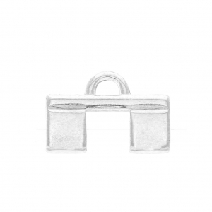 Cymbal Bead Endings - Terminator for Tila Beads 15x10 mm Piper Ant Silver Tone x1