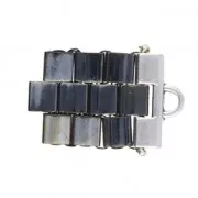 Cymbal Bead Endings - Terminator for Tila Beads 15x10 mm Piper Ant Silver Tone x1