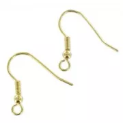 Earwires 21mm fine Gold plated x6