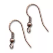 Earwires 21mm antique copper tone x6