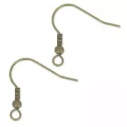 Earwires 21mm bronze tone x6