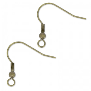 Earwires 21mm bronze tone x6