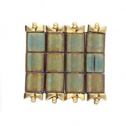 Cymbal Side Bead - Perle en métal pour Superduo  2.5x5mm Tourkou Doré x1