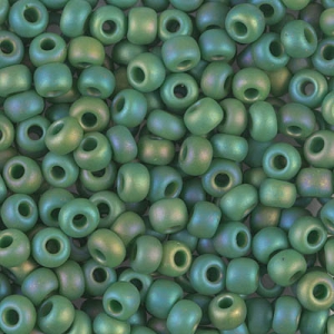 Miyuki Seed beads 8/0 411FR - Opaque Green Mat AB