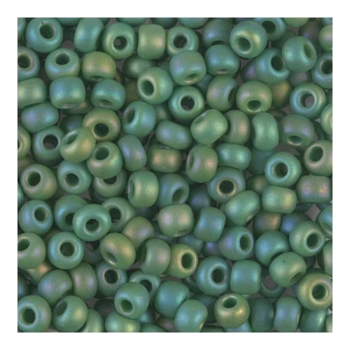 Miyuki Seed beads 8/0 411FR - Opaque Green Mat AB