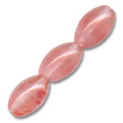 Beads imitation Strawberry Quartz olive-shaped bead 12x8mm x5|raw }}