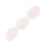 Beads Rose Quartz flat Olive beads 14x10mm x5