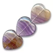 Heart gemstone beads 10 mm - Fluorite x4