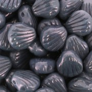 Shell Beads 2 holes 8 mm Opaque Luster Amethyst x20|raw }}